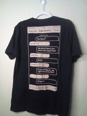 Chipotle Shirt Unisex M Short Sleeve Employee Work Text Message Print Black